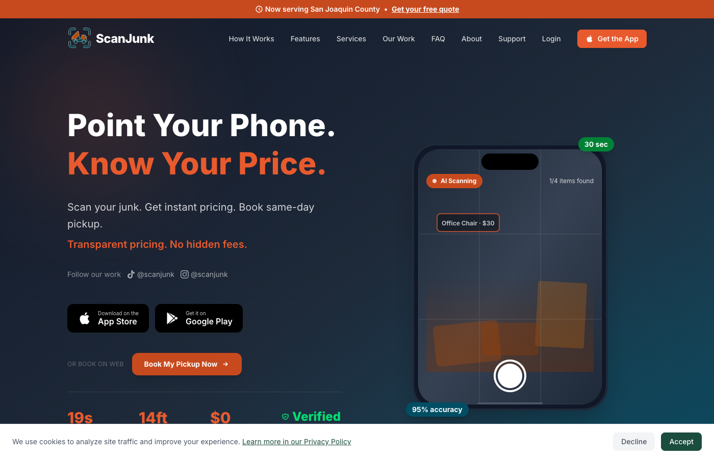 ScanJunk — AI-powered junk removal platform screenshot
